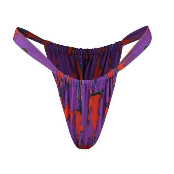 Gonza Swimwear Canaima Ruched Bottom Purple Red Print - Picture 1 of 8